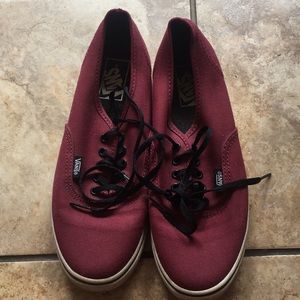 Burgundy Vans Sneakers